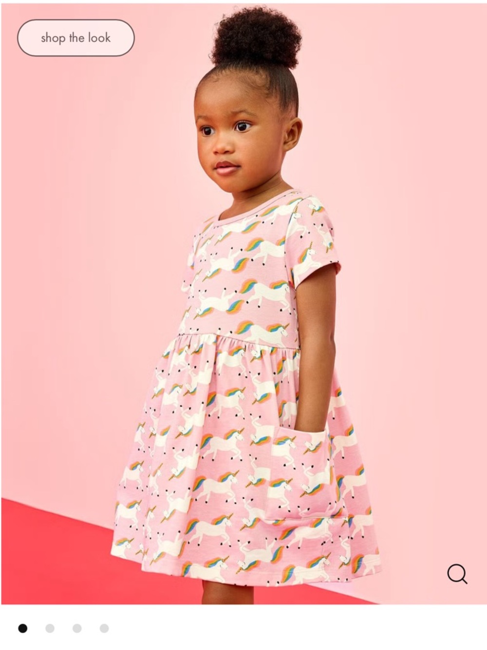 Hanna Andersson Pink Unicorn Print Short Sleeve Dress